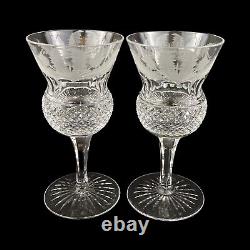 Set of 2 Edinburgh Crystal Thistle 4 1/2 Claret Wine Glasses Vintage EUC