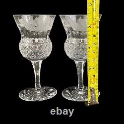Set of 2 Edinburgh Crystal Thistle 4 1/2 Claret Wine Glasses Vintage EUC