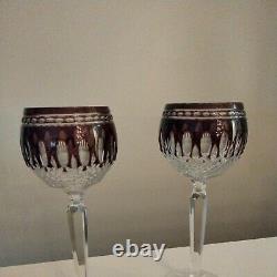 Set of 2 Signed Waterford Crystal Clarendon Wine Glasses