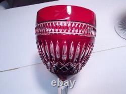 Set of 2 WATERFORD SERENITY RUBY WATER WINE GOBLETS 8-3/4 rare ones