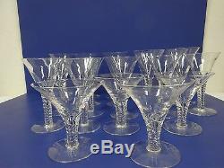 Set of 21 heavy solid crystal twist stem glasses 7 water 10 wine 4 martini
