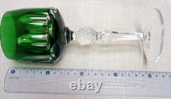 Set of 3 Nachtmann Antika wine glasses in different colors overlay crystal