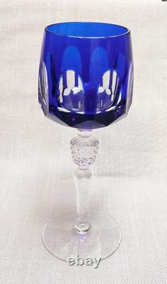 Set of 3 Nachtmann Antika wine glasses in different colors overlay crystal