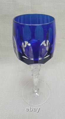 Set of 3 Nachtmann Antika wine glasses in different colors overlay crystal