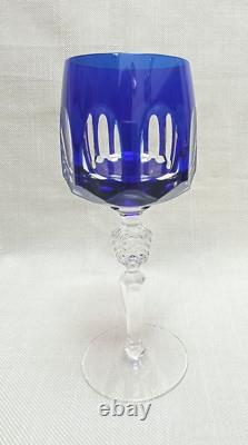 Set of 3 Nachtmann Antika wine glasses in different colors overlay crystal