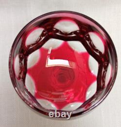 Set of 3 Nachtmann Antika wine glasses in different colors overlay crystal