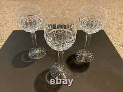 Set of 3 Waterford Crystal LISMORE Hock Wine Glasses