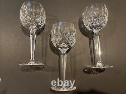 Set of 3 Waterford Crystal LISMORE Hock Wine Glasses