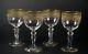 Set of 4 Antique St Louis Gold Crystal Stem 5 Tall Wine Glasses Beethoven
