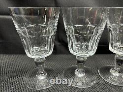 Set of 4 Baccarat BRETAGNE Crystal Claret Wine Glasses 5 1/4 Tall