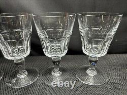 Set of 4 Baccarat BRETAGNE Crystal Claret Wine Glasses 5 1/4 Tall