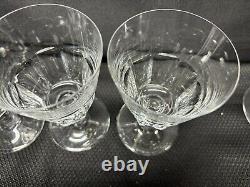 Set of 4 Baccarat BRETAGNE Crystal Claret Wine Glasses 5 1/4 Tall