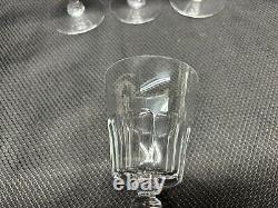 Set of 4 Baccarat BRETAGNE Crystal Claret Wine Glasses 5 1/4 Tall