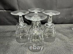 Set of 4 Baccarat BRETAGNE Crystal Claret Wine Glasses 5 1/4 Tall