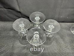 Set of 4 Baccarat BRETAGNE Crystal Claret Wine Glasses 5 1/4 Tall