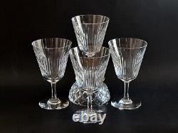 Set of 4 Baccarat Crystal Orleans Wine Glasses France 5.5 FREE SHIP