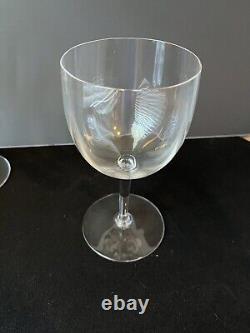 Set of 4 Baccarat Montaigne Optic Wine Glasses Goblets