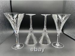 Set of 4 Beautiful WATERFORD CRYSTAL CLODAGH 8.25''h Water Goblets/ Wine Glasses