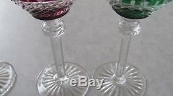 Set of 4 Colors Ajka Olinda / King Louis Cut to Clear Crystal Hock Wines