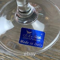 Set of 4 Gioielli da Tavola Le Stelle Cristal Italy Red Cut Crystal Wine Glasses