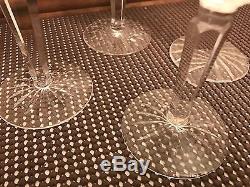 Set of 4 Irish Waterford Crystal Claret Wine COMERAGH Pattern Star Foot