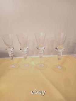 Set of 4 King Gustav III Crystal Stem Glass Reproduced by Hovmantorp Glasbruk