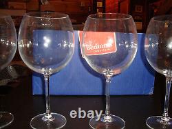 Set of 4 Large balloon wine glasses in box 29 oz ounce 24% crystal never used a