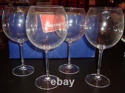 Set of 4 Large balloon wine glasses in box 29 oz ounce 24% crystal never used a