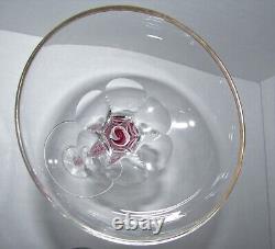 Set of 4 Latticino Zanfirico Stem Cut Crystal Wine/Champagne Glasses 1158