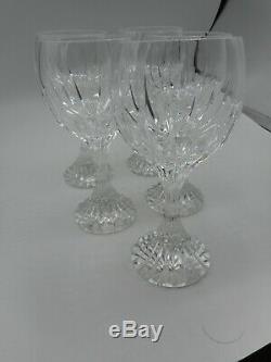Set of 4 PLUS 1 Perfect Baccarat Crystal MASSENA Wine or Water Glasses 6 1/2