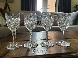 Set of 4 Rare Exquisite St. Louis Crystal Florence Pineapple Claret Wine Glasses