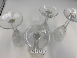 Set of 4 St. Louis Crystal CHANTILLY Claret Wine Glasses 6
