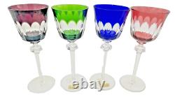 Set of 4 Studio Crafted NACHTMANN ROMER Crystal Multicolor Wine Glasses