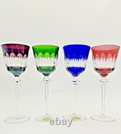 Set of 4 Studio Crafted NACHTMANN ROMER Crystal Multicolor Wine Glasses
