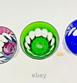 Set of 4 Studio Crafted NACHTMANN ROMER Crystal Multicolor Wine Glasses