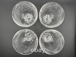 Set of 4 Stunning LALIQUE FRENCH CRYSTAL Clos Vougeot Tasting Wine Glasses, MINT