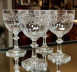 Set of 4 VILLEROY & BOCH MISS DESIREE 6.5 Clear Laurel Water Goblets Wine Glass