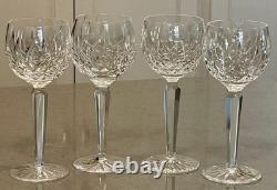 Set of 4 VTG Waterford Lismore Hock Balloon Wine Glasses 7 1/4 Discontinued