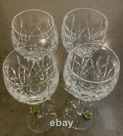 Set of 4 VTG Waterford Lismore Hock Balloon Wine Glasses 7 1/4 Discontinued