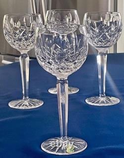 Set of 4 VTG Waterford Lismore Hock Balloon Wine Glasses 7 1/4 Discontinued
