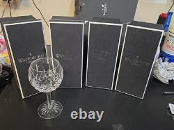 Set of 4 Vintage Waterford Lismore Hock Balloon Wine Glasses 7 1/4 Discontinued