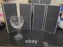 Set of 4 Vintage Waterford Lismore Hock Balloon Wine Glasses 7 1/4 Discontinued