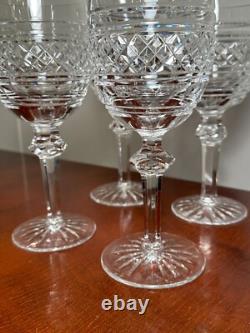 Set of 4 Vtg WATERFORD CRYSTAL Castletown 10 oz. Water/Wine Glasses 7.5 IRELAND