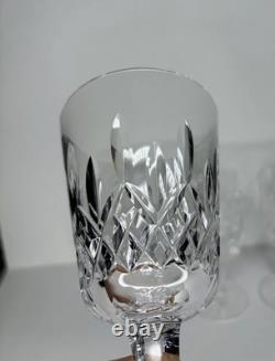 Set of 4 WATERFORD CRYSTAL Lismore 6-7/8 Water Goblet/Wine Glasses IRELAND 10oz
