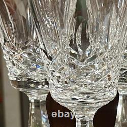 Set of 4 WATERFORD KENMARE 6 Claret Wine Glasses Criss Cross Oval Cut Goblets