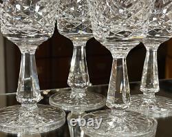 Set of 4 WATERFORD KENMARE 6 Claret Wine Glasses Criss Cross Oval Cut Goblets