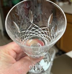 Set of 4 WATERFORD KENMARE 6 Claret Wine Glasses Criss Cross Oval Cut Goblets