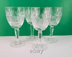 Set of 4 WATERFORD WINE Goblets Glasses CUT Crystal EXCELLENT! Signed SEE WAT140