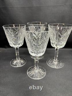 Set of 4 Waterford CLARE Crystal Claret Wine Glasses 5 7/8 Tall