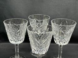 Set of 4 Waterford CLARE Crystal Claret Wine Glasses 5 7/8 Tall